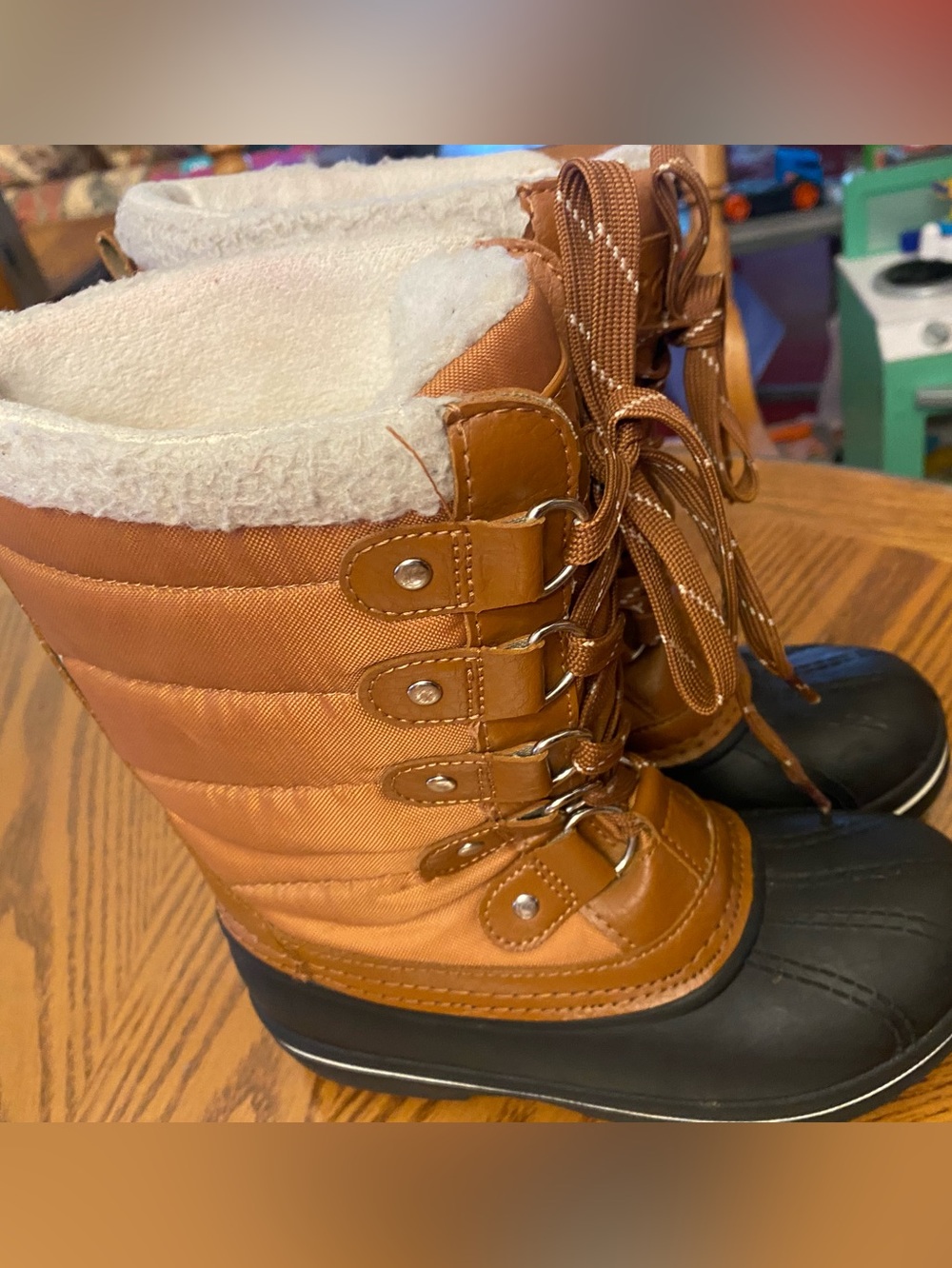 DSG Kids Brown and Black Insulated Lace-Up Winter Boots